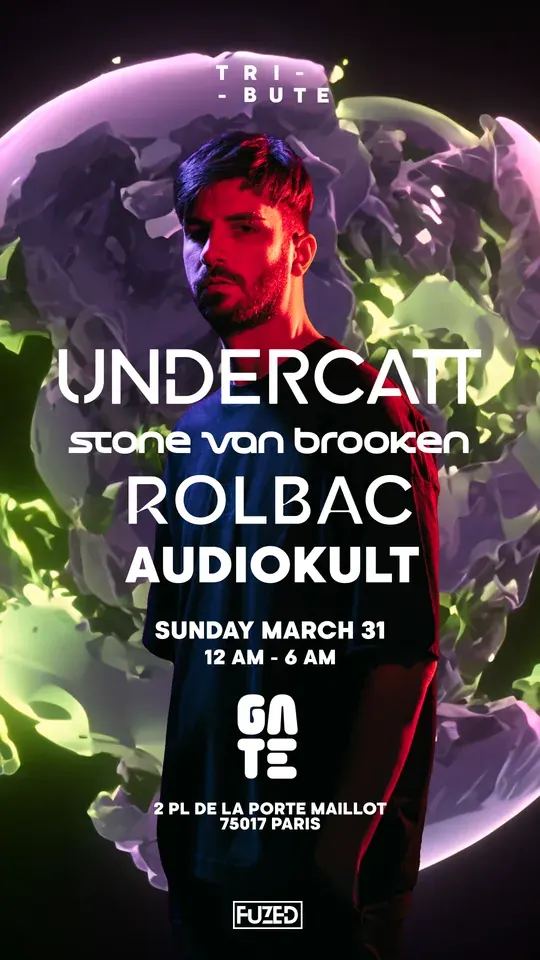 Main animation poster for Undercatt, Rolbac and Audiokult at Gate